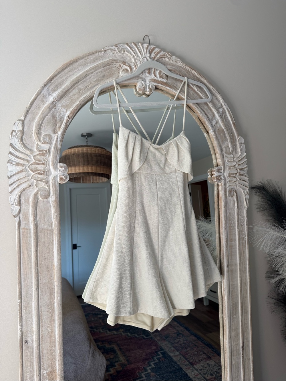 Free People Cream Tie-Detail Romper